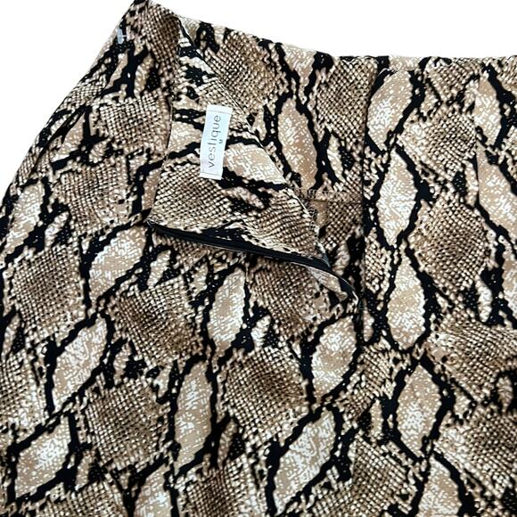 vestique women python wide shorts plaid cream brown sz medium button front - Picture 6 of 11